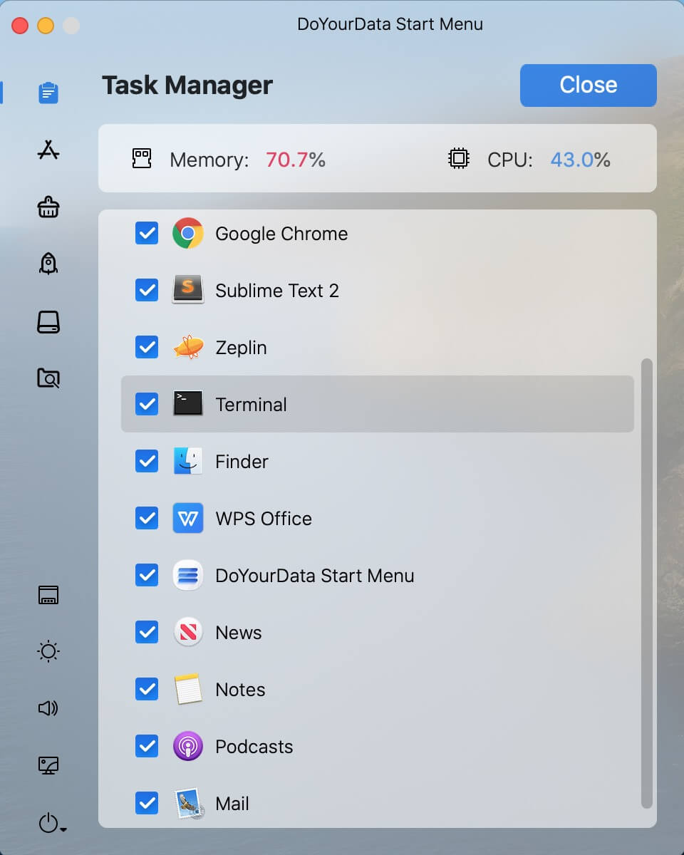 Mac start menu Screenshot 1