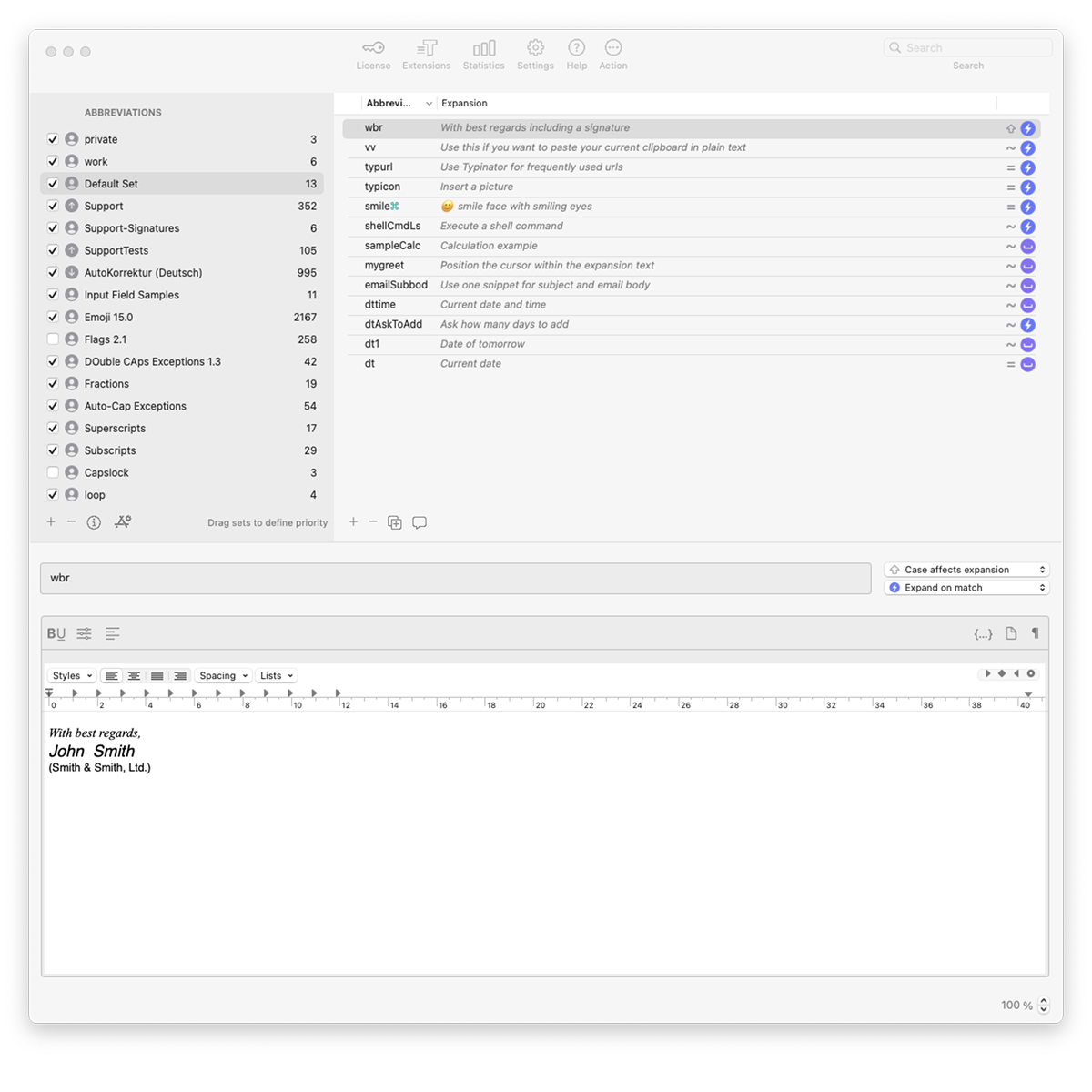 Typinator Screenshot 1
