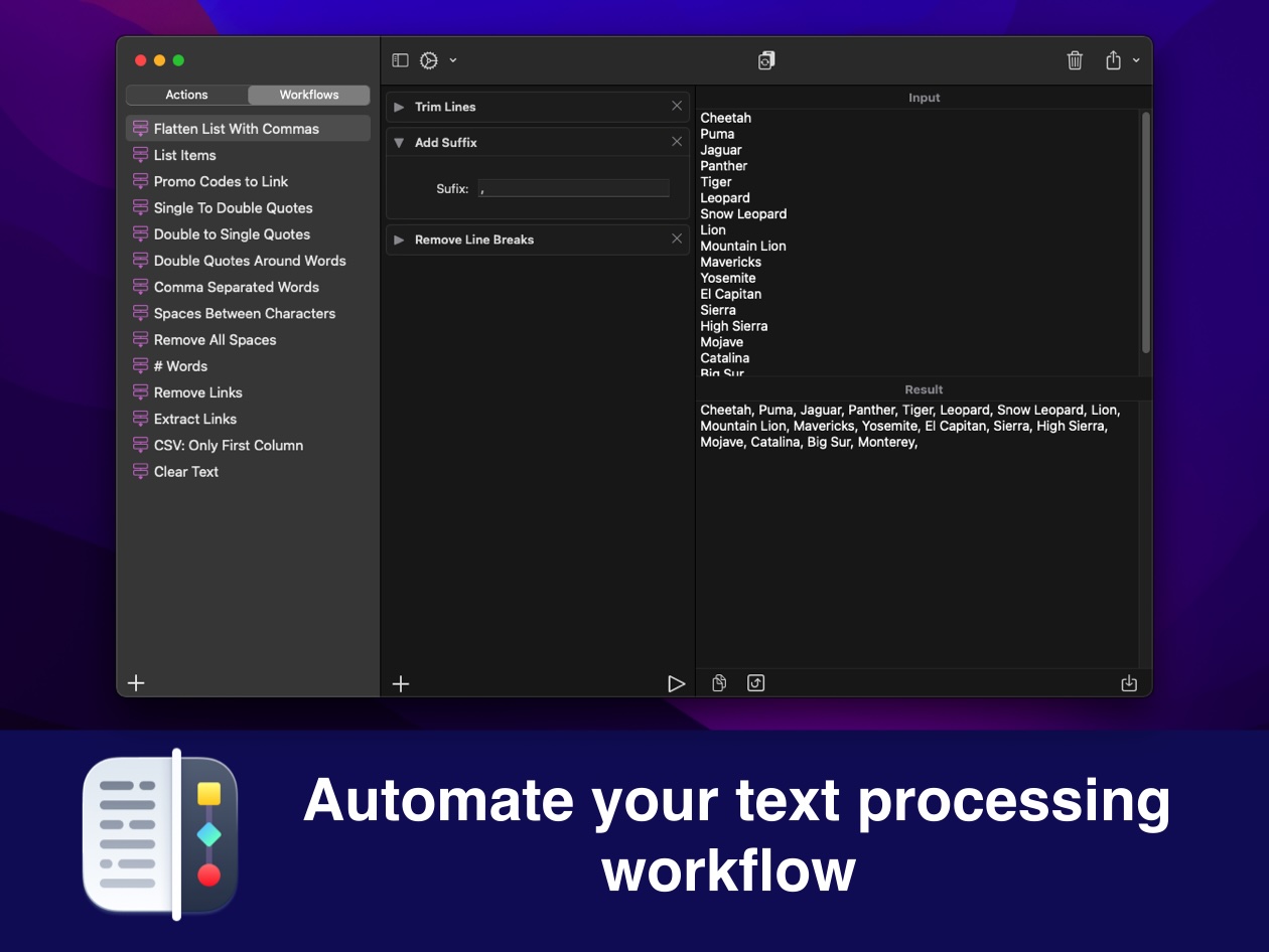 Text Workflow Screenshot 1