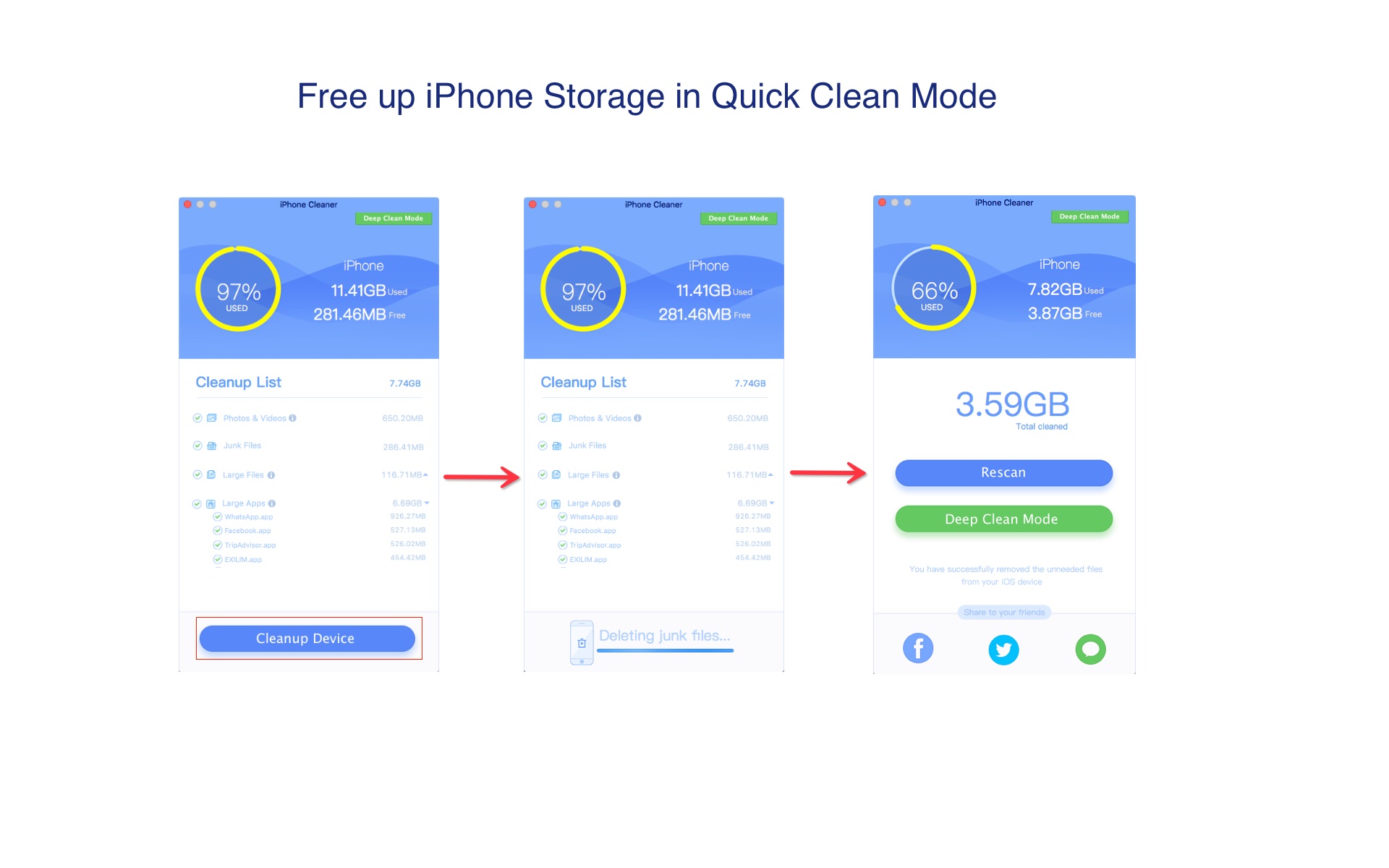 iPhone Cleaner Screenshot 1