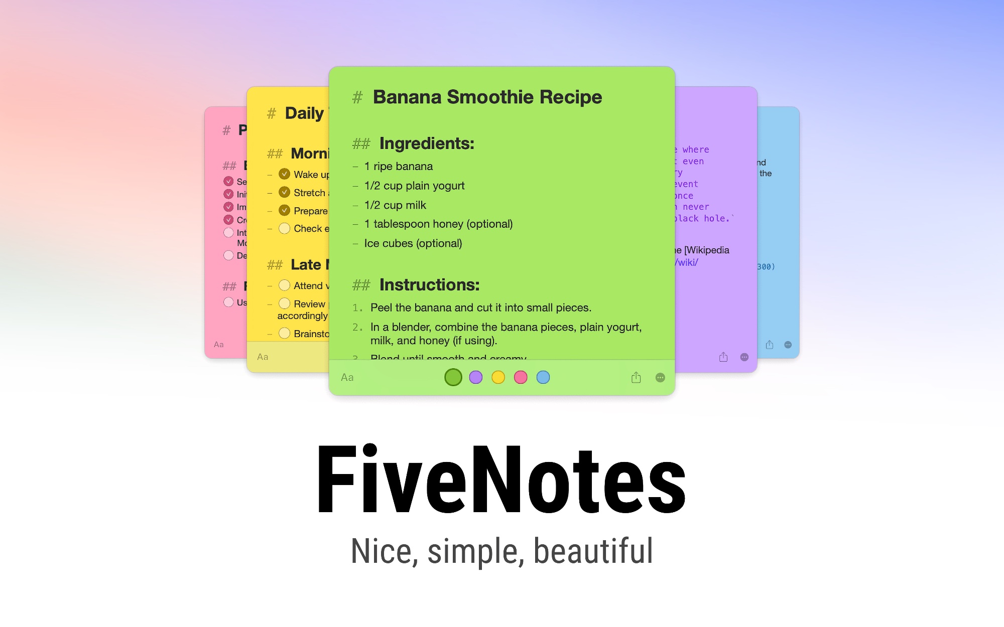 FiveNotes Screenshot 1