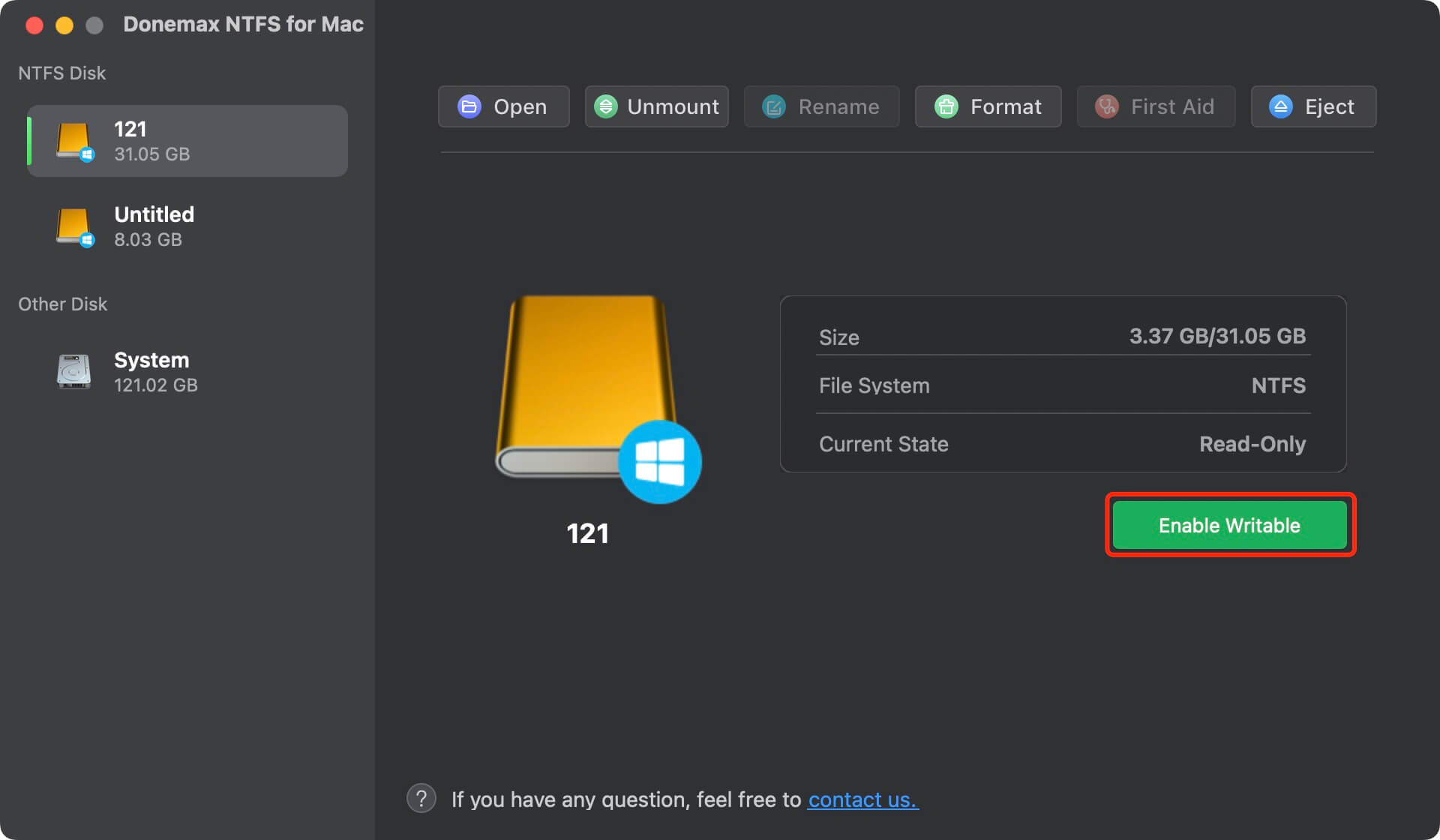 Donemax NTFS for Mac Screenshot 1