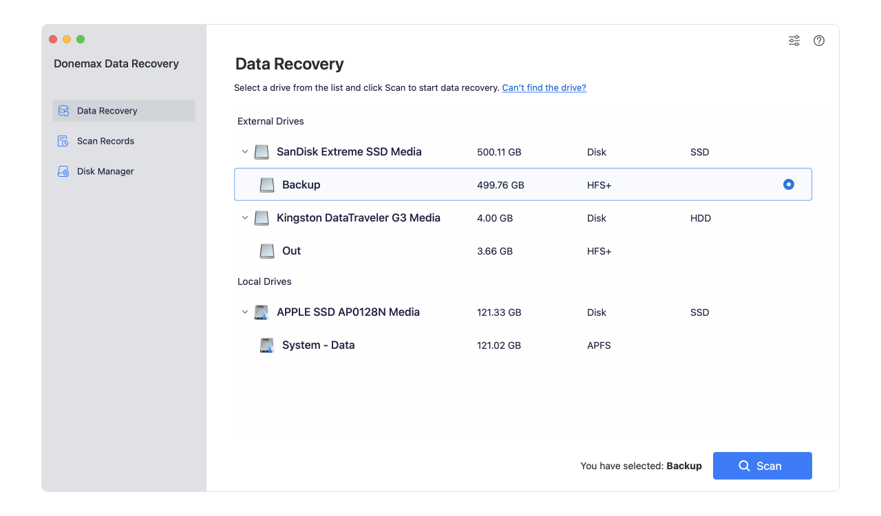 Donemax Data Recovery Screenshot 1