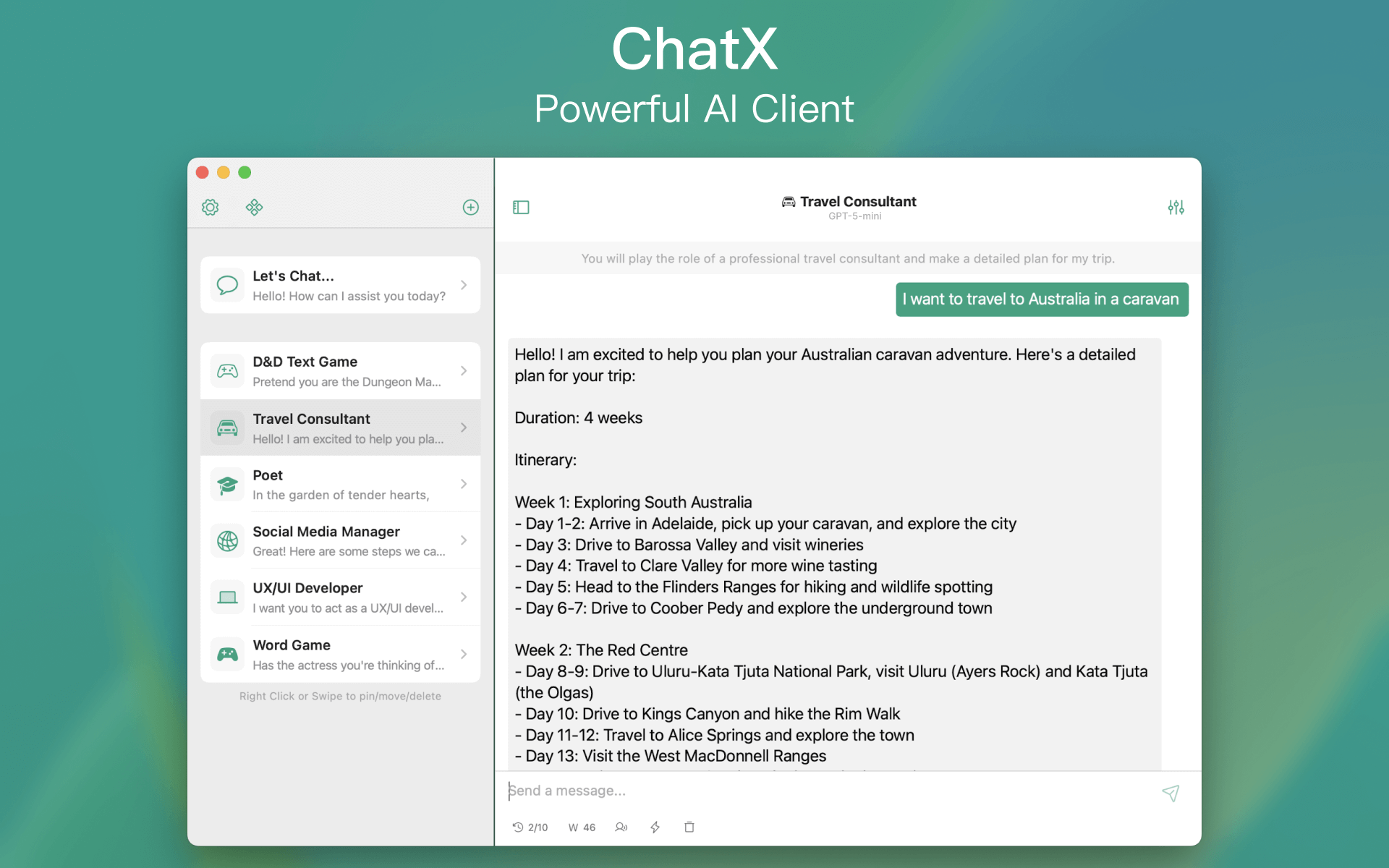 ChatX - AI Chat Client (Add Words Pack 3) Screenshot 1
