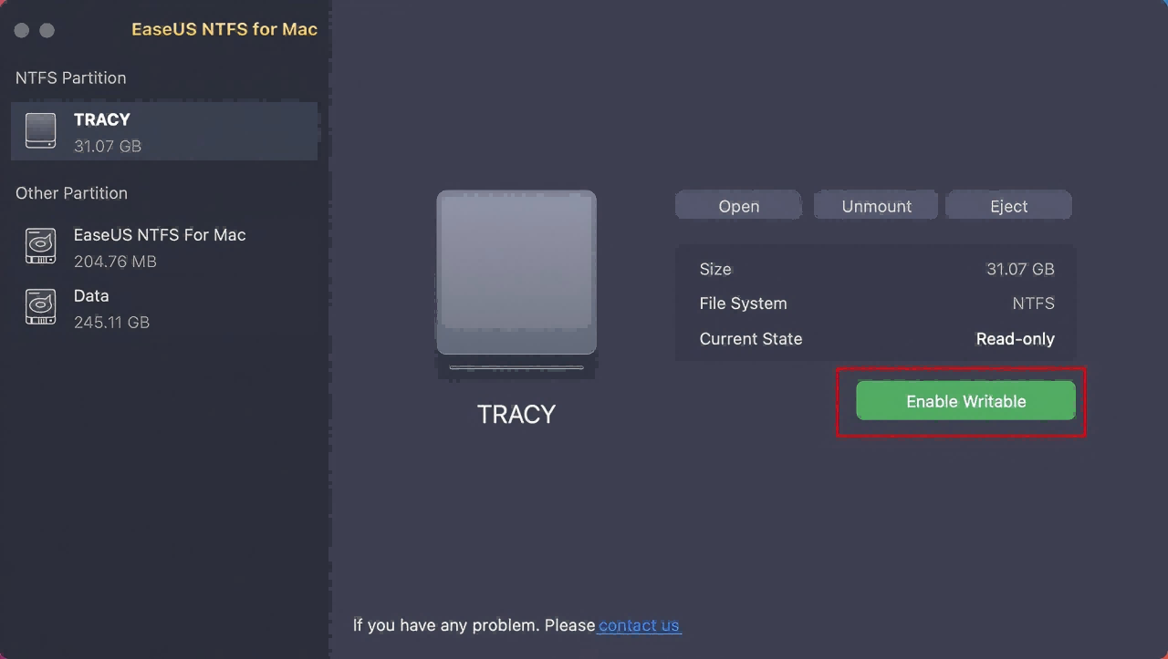 EaseUS NTFS for Mac Screenshot 1