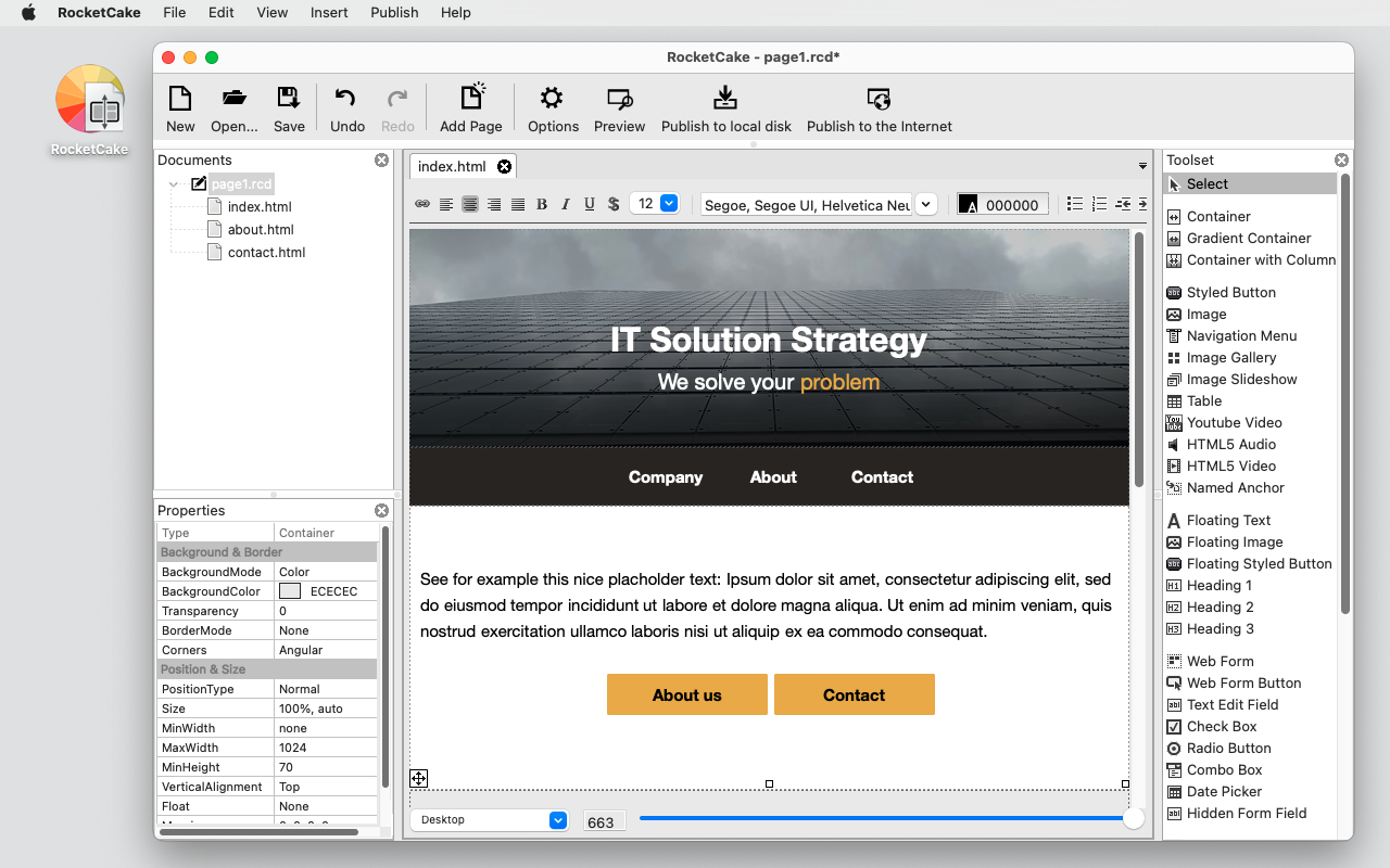 RocketCake Mac App Screenshot