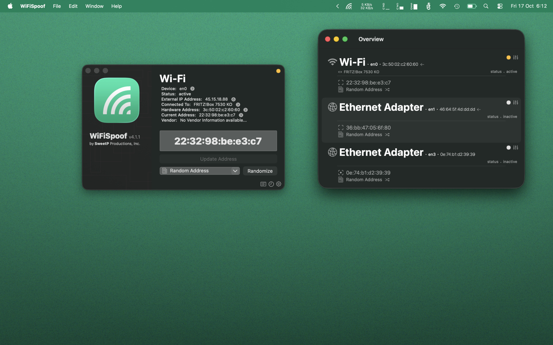 WiFiSpoof Screenshot 1