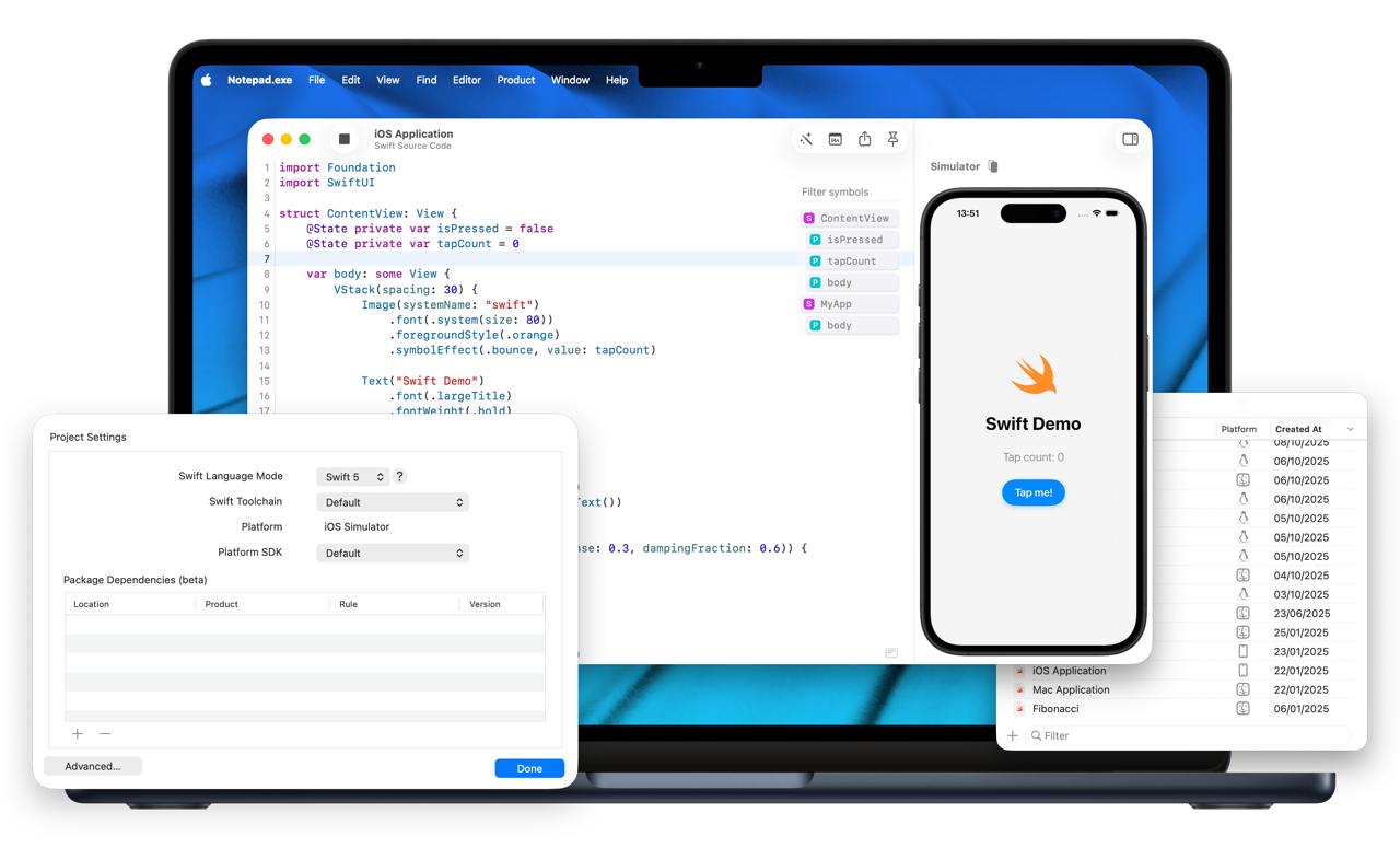 Notepad.exe Mac App