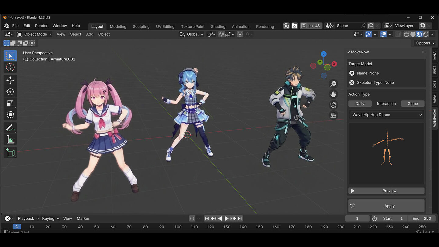 MoveNow – Auto-Retargeting Add-on for Blender