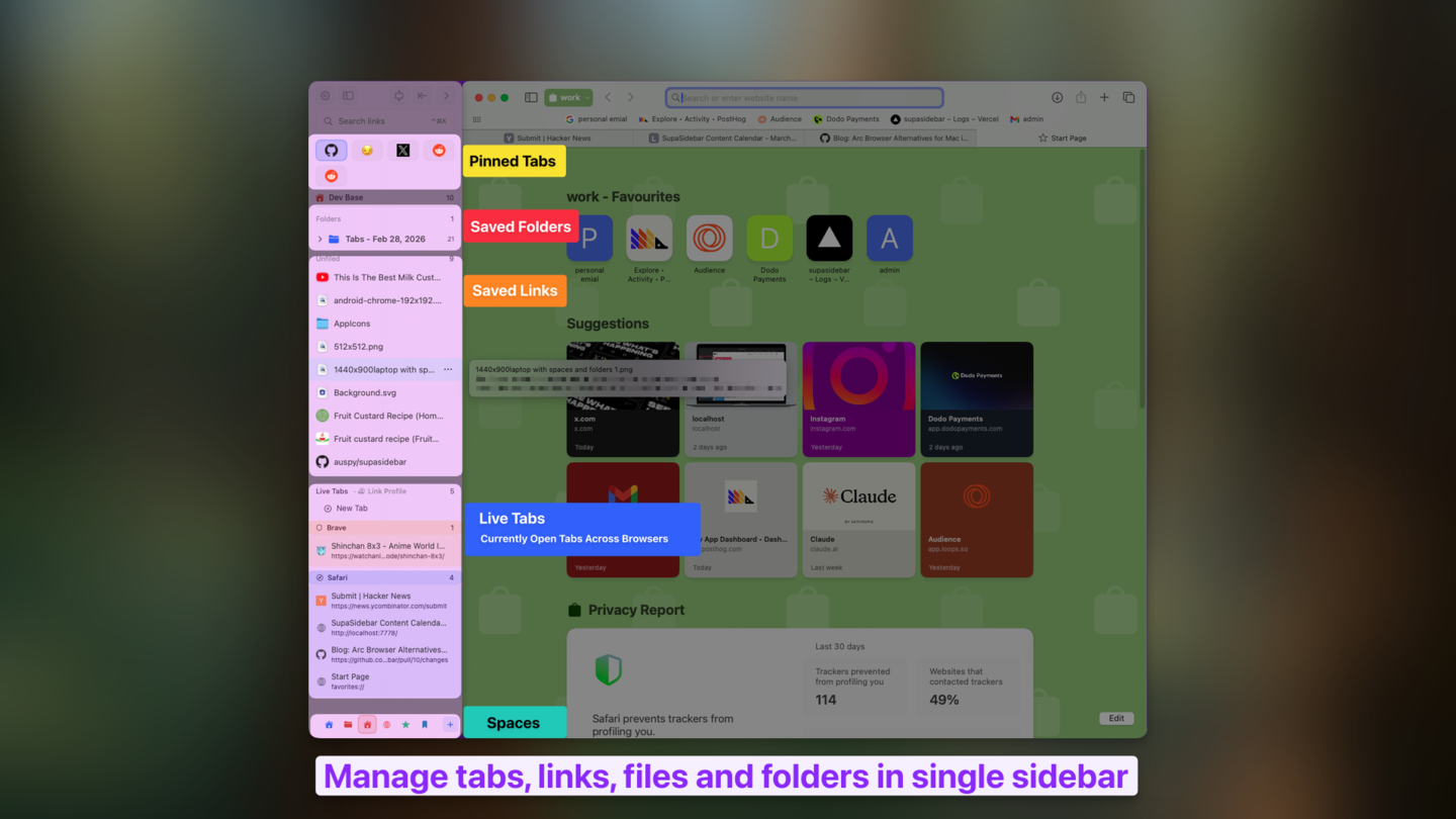 SupaSidebar Screenshot 1