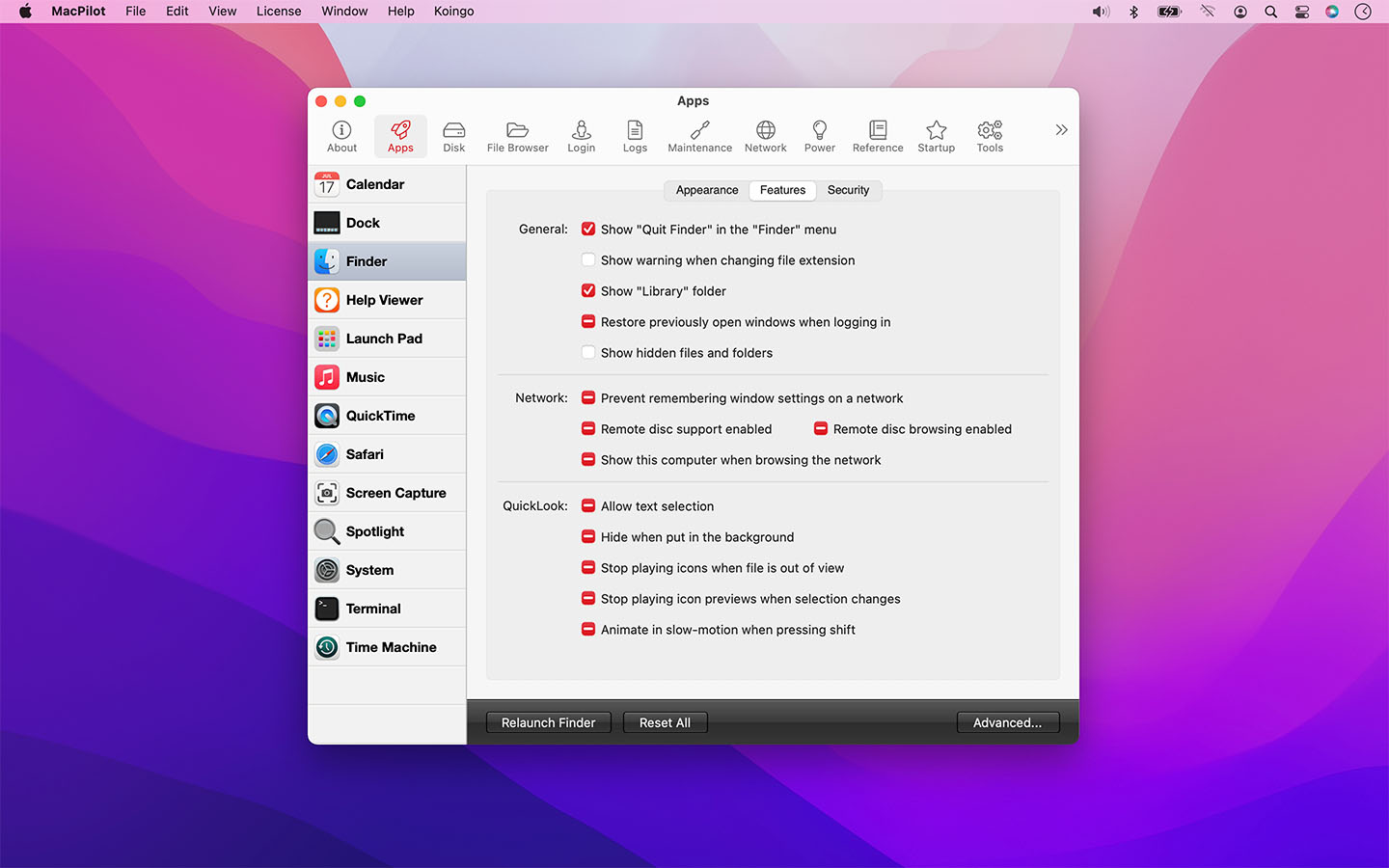 MacPilot screenshot
