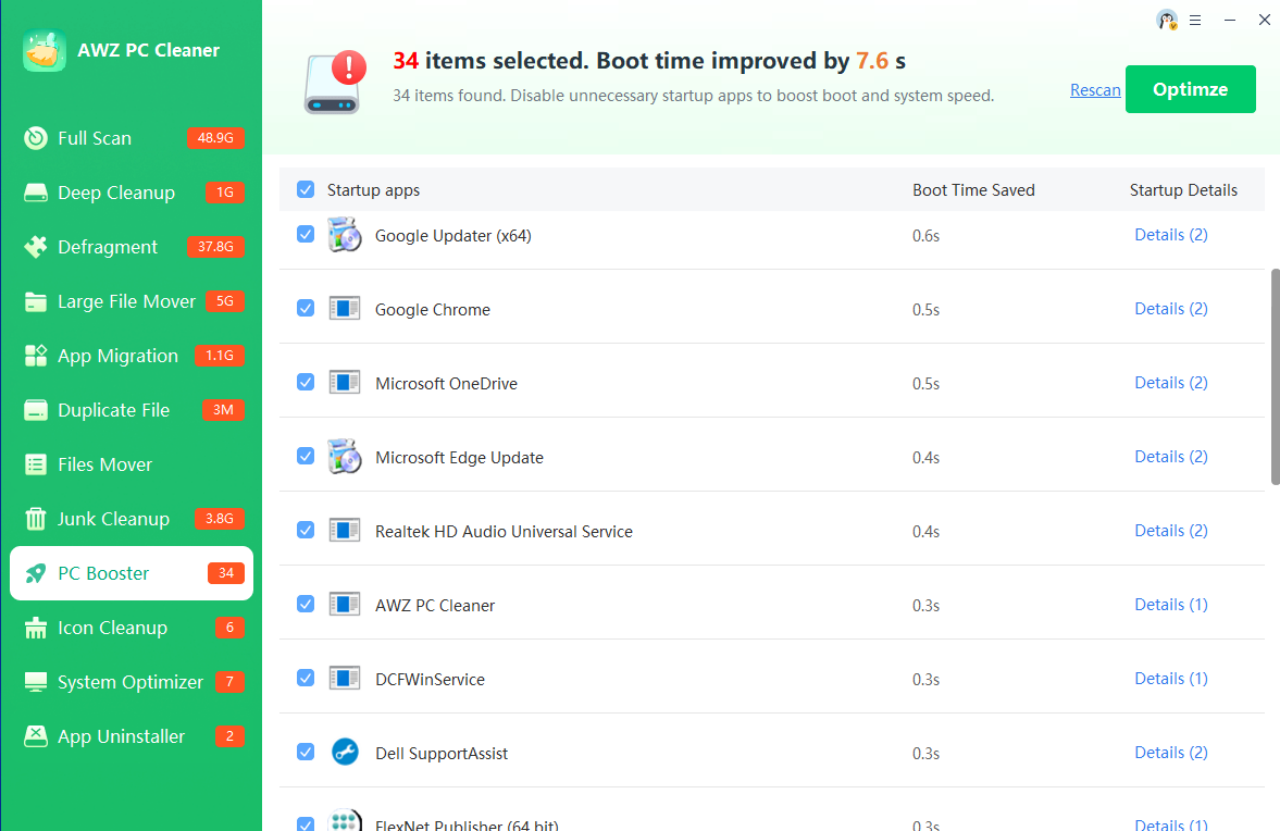 AWZ PC Cleaner Screenshot 4
